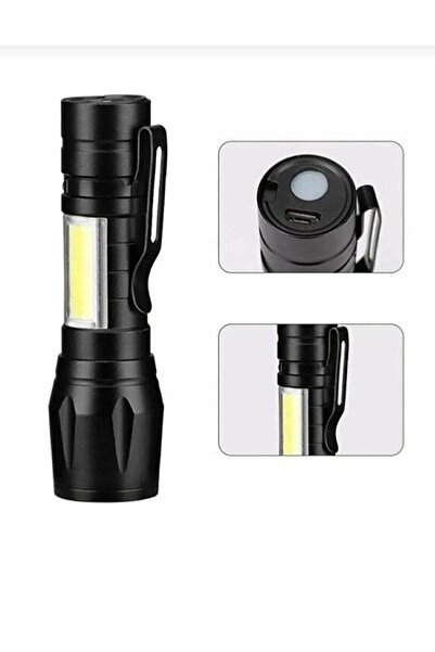 assell ASS-ELL Ultra Güçlü 2500 Lumen 5w Cob Led Usb Şarjlı El Feneri Avcılık...