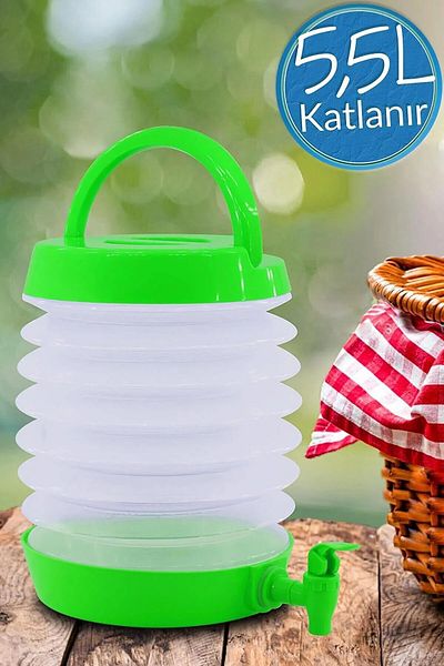 moonlight outdoor Folding Water Canister with Tap Outdoor Accordion Camping Water Bucket Fountain Picnic Demijohn Beverage Bottle