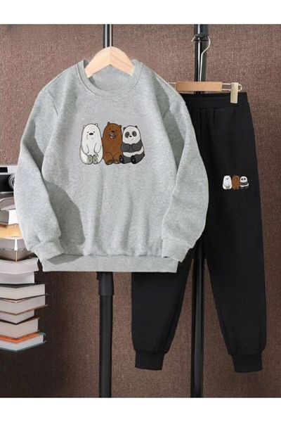 Serays moda Set de trening pentru fete/băieți cu imprimeu Kafadar Bears
