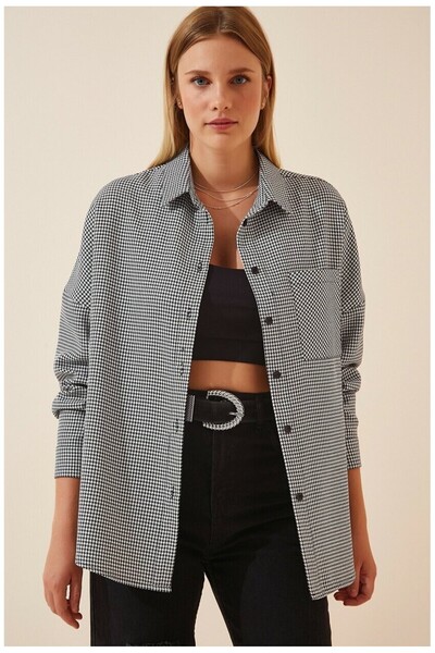 VESTAMARK Kazayağı Oversize Gömlek