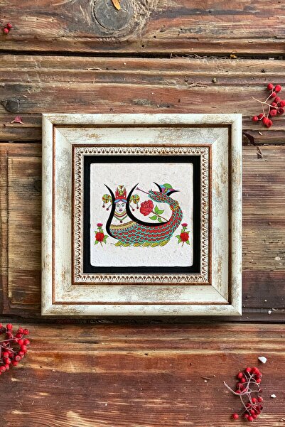 Oscar Stone Decor Şahmeran Çerçeveli Taş Duvar Dekoru 20x20cm