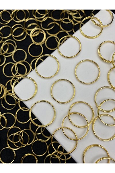 Hedef Bijuteri 25 قطعة ذهبية/أصفر ذهبي اللون 2.5 سم حلقة مفاتيح صف مزدوج بدون...