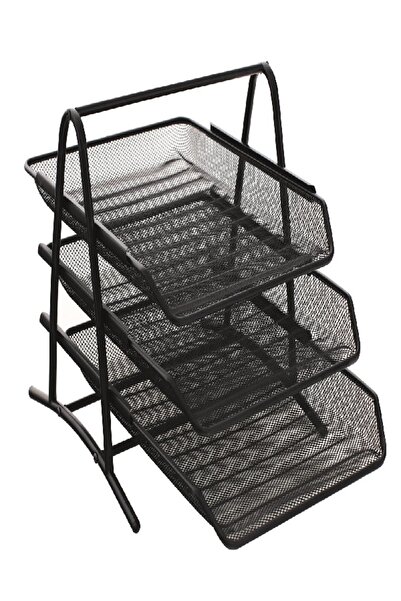 Globox PERFORE METAL FİLE EVRAK RAFI 3 LÜ SİYAH