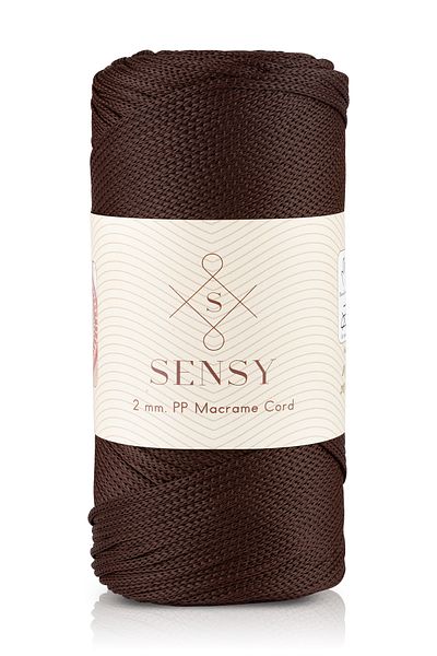 SENSY 2 Mm - 200 gr Polyester Macrame Thread Brown 230 M Polyester Macrame Thread Suppla Rope And Bag Thread