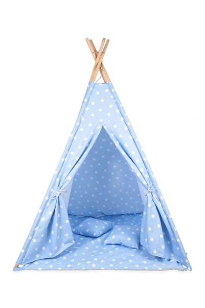 bebeğimister Pamuklu Ahşap Çocuk Oyun Evi Kızılderili Çadırı Devrilmez