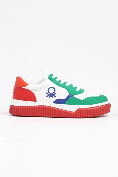 Benetton ® |   BN-31201 - 3379 Alb Verde - Pantofi sport pentru femei