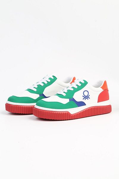 Benetton ® |   BN-31201 - 3379 Alb Verde - Pantofi sport pentru femei
