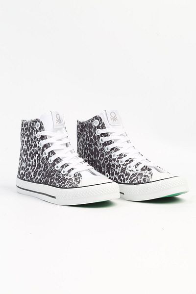 Benetton ® | BN-90190 - 3374 White Leopard - Pantofi sport pentru femei