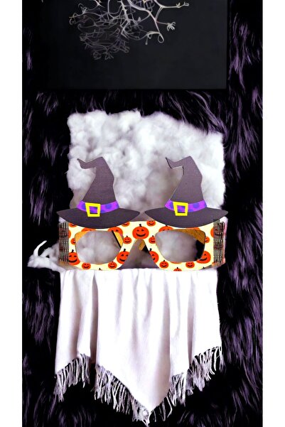 Happyland Halloween Witch Hat Model Wooden Party Glasses Halloween Glasses