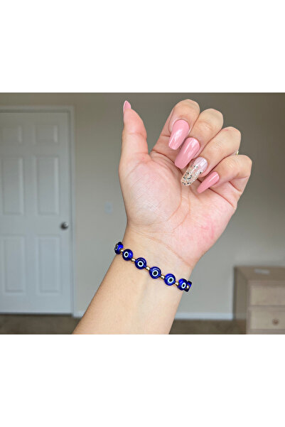 Atelier Çağla سوار من الزجاج الأزرق بخرز عين الشر