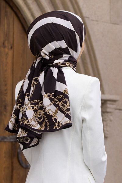 Vissona Γυναικείο Luxury Medina Silk Shawl Καφέ - Κρεμ