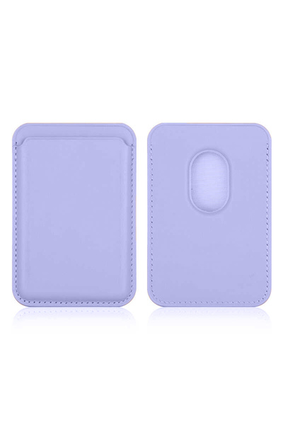 Casen iPhone Magsafe Destekli Kartlıklı Deri Malzeme Cardsafe Lila