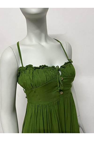 Dilvin Sırt detaylı uzun elbise