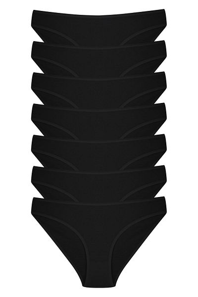 Dominant Women's Black Cotton Lycra Panties 7 Pack 37000-519-1