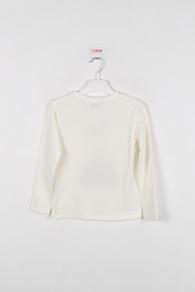 incity Κοριτσίστικο μακρυμάνικο μπλουζάκι με λαιμόκοψη με στάμπα με δαντέλα