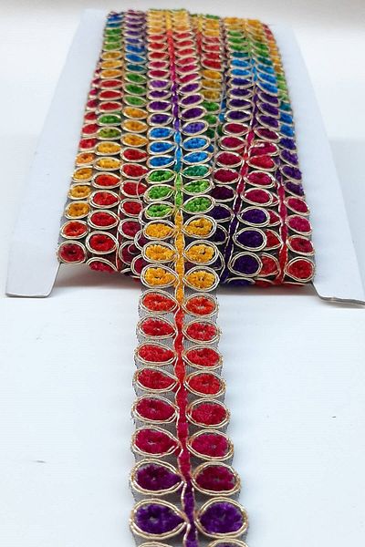 Hobigram Decorative Ribbon Colorful Drop Patterned Antique Ribbon Guipure – Decorative Ribbon, Stylish Design – Dekorati