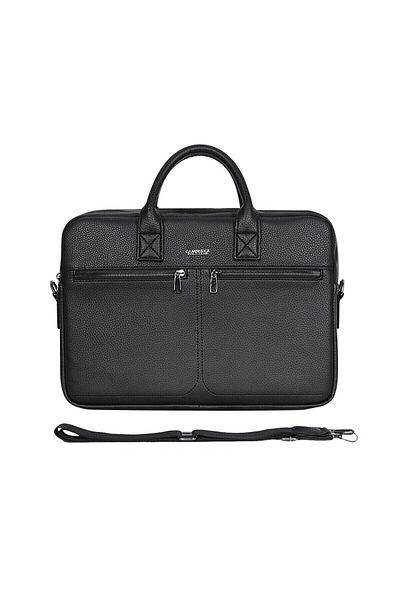 Cambridge Polo Club Black Faux Leather Briefcase - Plevr50073