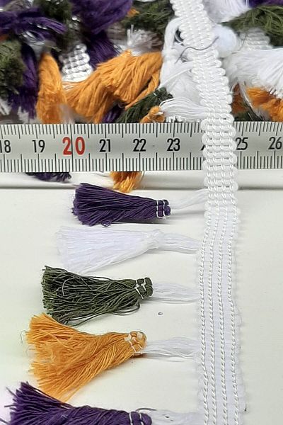 Hobigram Decorative Ribbon Yellow Green Purple Cotton Fringe Tassel – Decorative Ribbon, Stylish Design, Women's Accessory –