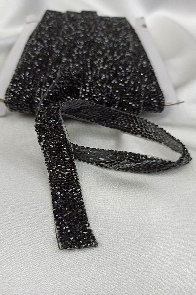 Hobigram Decorative Strip Black Color Iron-On Tape – Decorative Strip, Stylish Design, Women's Accessory –