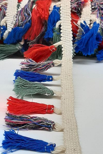 Hobigram Decorative Ribbon Blue Red Green Cotton Fringe Tassel – Decorative Ribbon, Stylish Design – Decorative