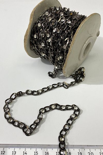 Hobigram Decorative Strip Flat Chain Stone Metal Strip Black – Decorative Strip, Stylish Design – Decorative Strip