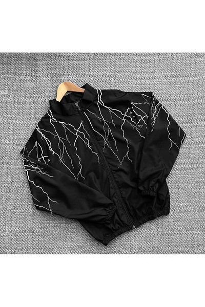 DENİKK Black Time Zippered Parachute Fabric Raincoat
