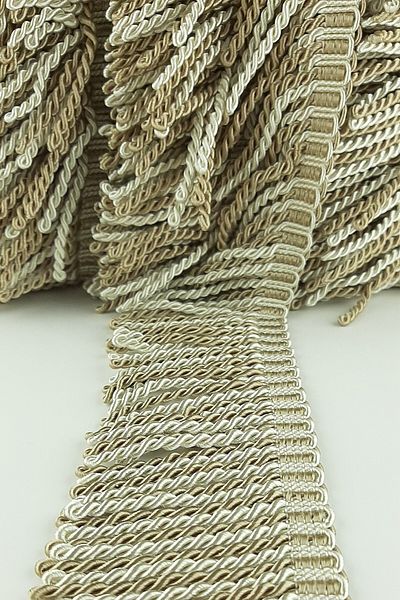Hobigram Decorative Ribbon Beige Cream Twisted Bouillon Fringe Tassel 7 cm – Decorative Ribbon, Stylish Design – Dekorati