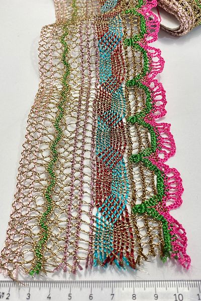 Hobigram Decorative Ribbon Pink Glitter Lace Embroidered Antique Ribbon – Decorative Ribbon, Stylish Design – Decorative