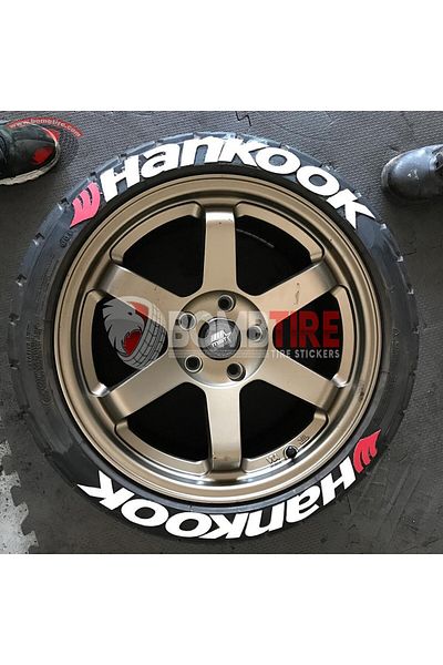 bombtire Hankook Rubber Letter 2.5 Cm Original Product 4 Pieces Auto Rubber Sticker White Cheek