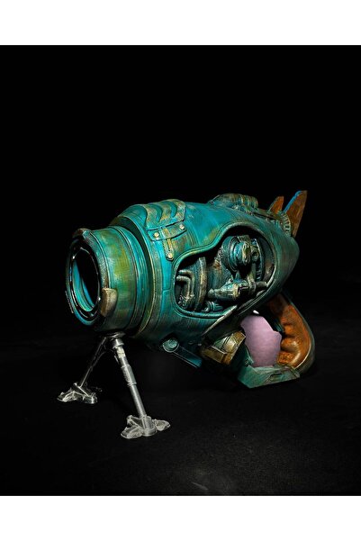 TuransoyCraft Rick And Morty Uzay Silahı Uzaylı Silahı Standlı Oyuncak 15CM