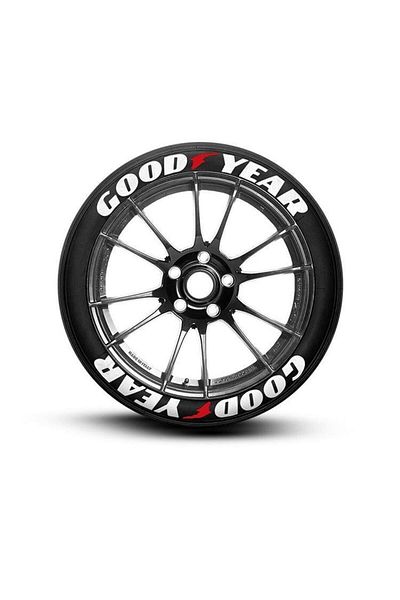 bombtire Good Year 8 Kit Large Size White Rubber Lettering Sticker