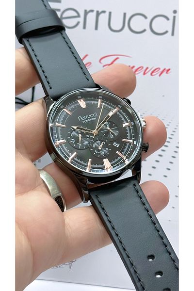 Ferrucci Leather Cord Men's Wristwatch Functions Active New Season