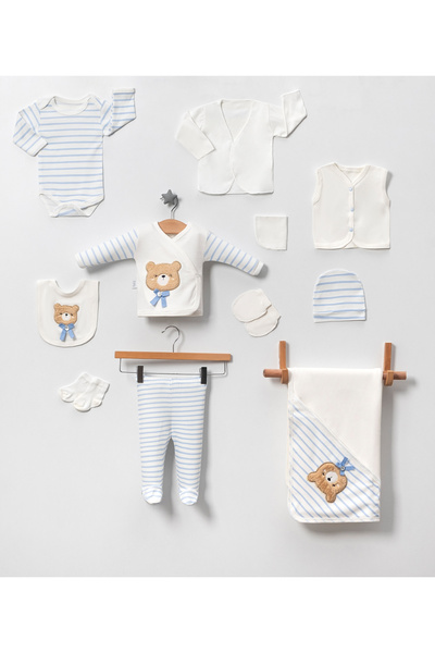 NEU KIDS Boys Boxed - 10-Piece Baby Clothes Set with Teddy Bear, Streamline E...