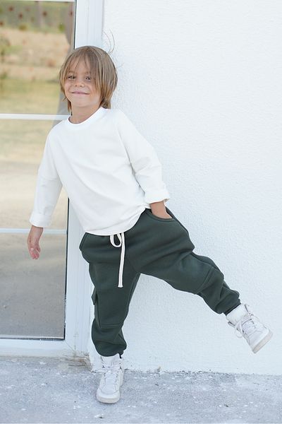 Catz Kids Children's Tracksuit Set - 3 Thread Ribbed Tracksuit with Side Pockets - Cream Combed Cotton Sweat