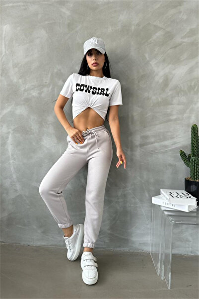 oshebu Gri – Jogger 3 İplik Şardonlu Eşofman Altı