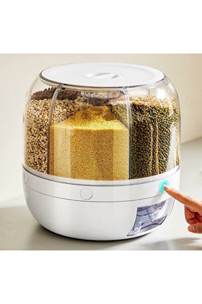 Rosse Kuru Gıda Saklama Kabı 360 Derece Dönebılen 6 Bölmeli 6 Kğ Lık 1 Er Kğ