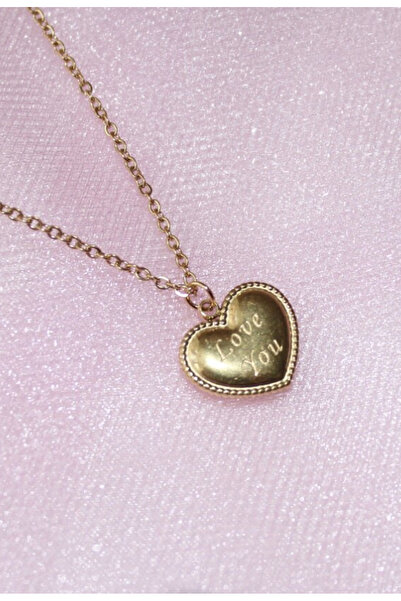 La Çiva Kararmaz Çelik Kalp Love You Kolye