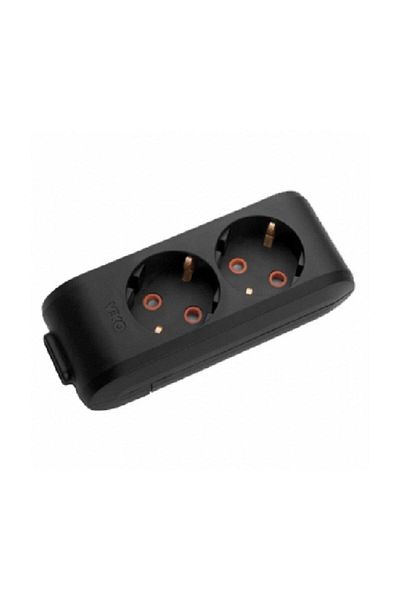 VİKO Multi-let 2-Piece Grounded Terminal Socket (black, Wireless)