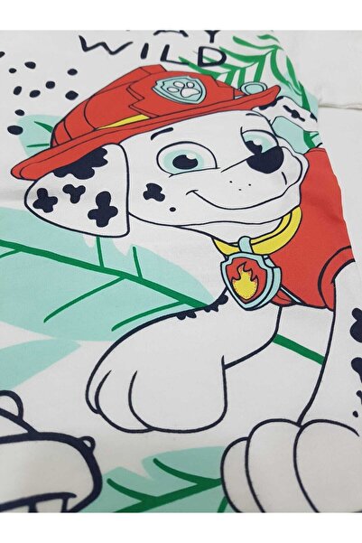 RÜYA BEBE STORE Paw Patrol Printed 100% Cotton Unisex Children's Shorts Set Ecru