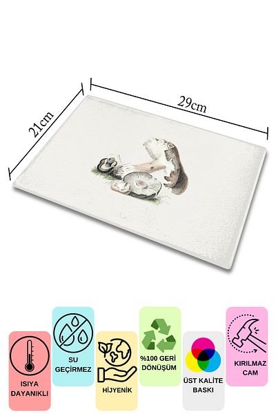 Postifull Cutting Board, Thick And Unbreakable Glass Print - Vintage Cork - 21*30cm, Chopping Board