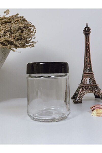 GREEN FLY DESİGN Kapaklı Yuvarlak Cam Şeffaf Kavanoz 210 ml