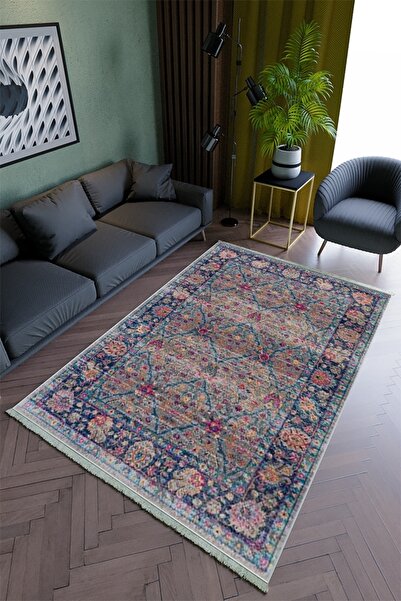 10 Post Online Salon Halısı Modern Mor Yolluk Kaymaz Yuvarlak Oval Kesme Ince Yıkanabilir Halı