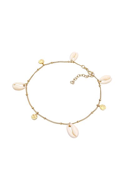 ELLI Fußschmuck Plättchen Kauri Muschel Maritim 925 Silber