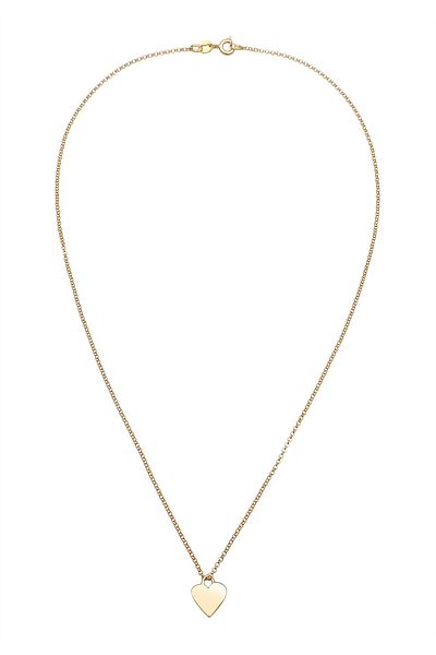 ELLI Halskette Lady Heart Platelet Anhänger Wasserzeichen 925 Sterling Silber