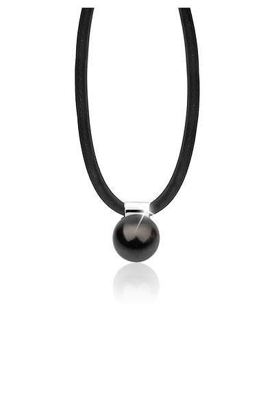 Nenalina Halskette Kautschuk Synthetische Perle 925 Silber