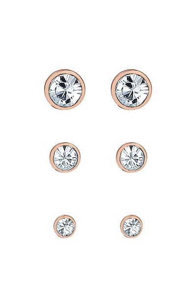 ELLI Ohrringe Stecker Seti Kristalle Basic 925 Gümüş