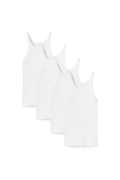 Schiesser Unterhemden 4er Pack - Original Doppelripp, Sport-Jacke, ärmellos