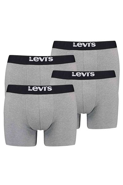 Levi's LEVI´S Herren Boxershorts, 4er Pack - Solid Basic Boxer Brief Organic, Logobund