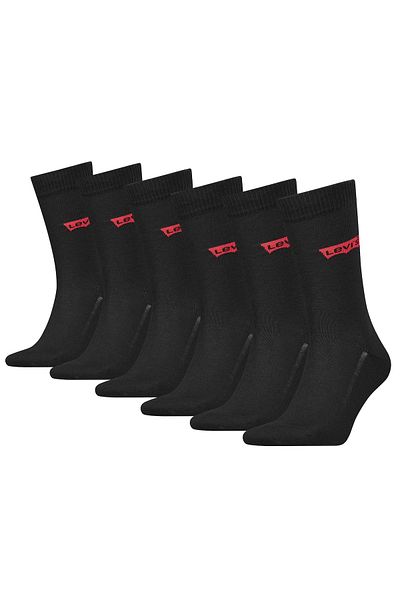 Levi's LEVI´S Herren Socken 6er Pack - Regular Cut Batwing, ECOM, Logo, einfarbig