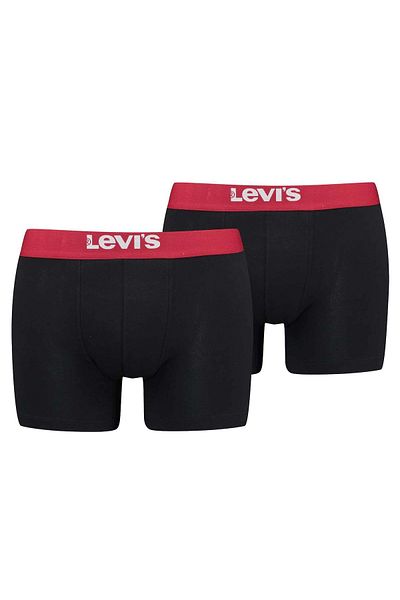 Levi's LEVI´S Herren Boxershorts, 4er Pack - Solid Basic Boxer Brief Organic, Logobund
